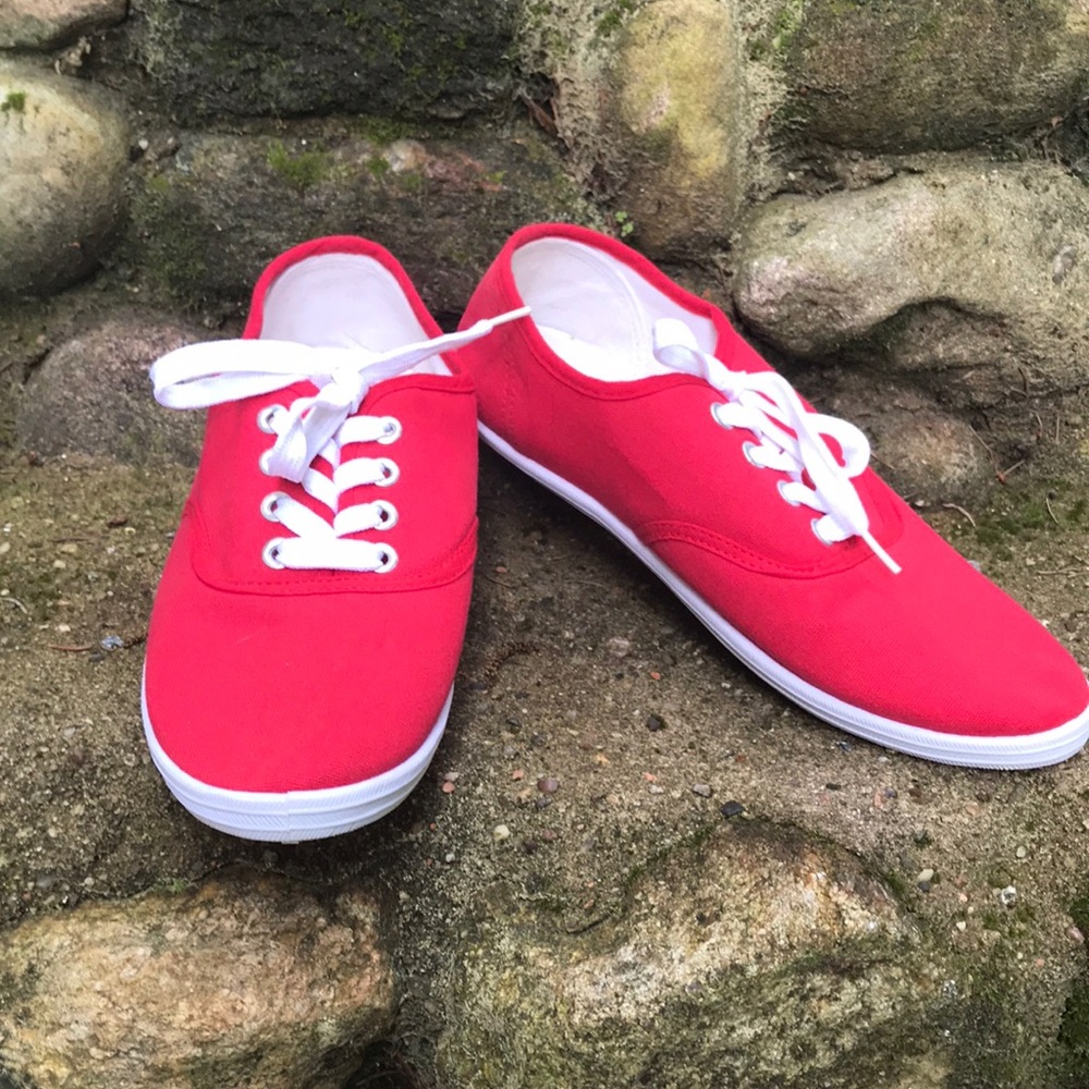 Easy A Red Fabric Sneakers